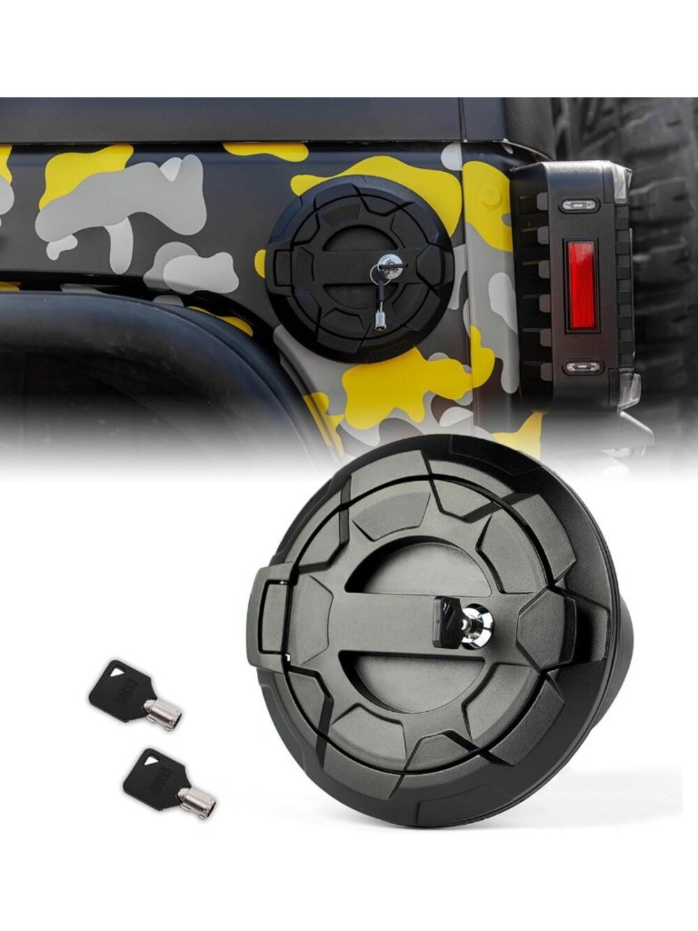 Aluminum Locking Gas Cap Cover for Jeep JK JKU (2007-2018) - Secure & Durable